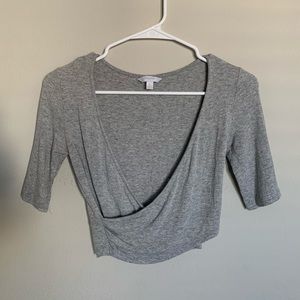 Gray Wrap Top